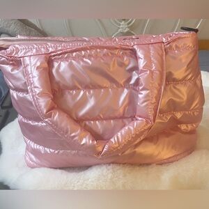 Pink metallic puffer Women's Bag.  New

Super cute, soft pink shimmering color